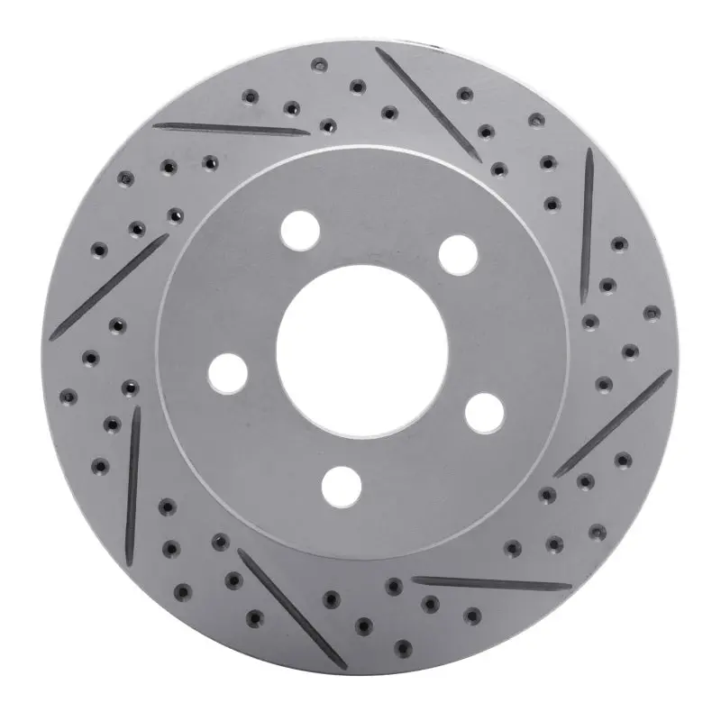 R1 99-06 Jeep Cherokee Front Right Drilled & Slotted Geo-Carbon Rotor 1
