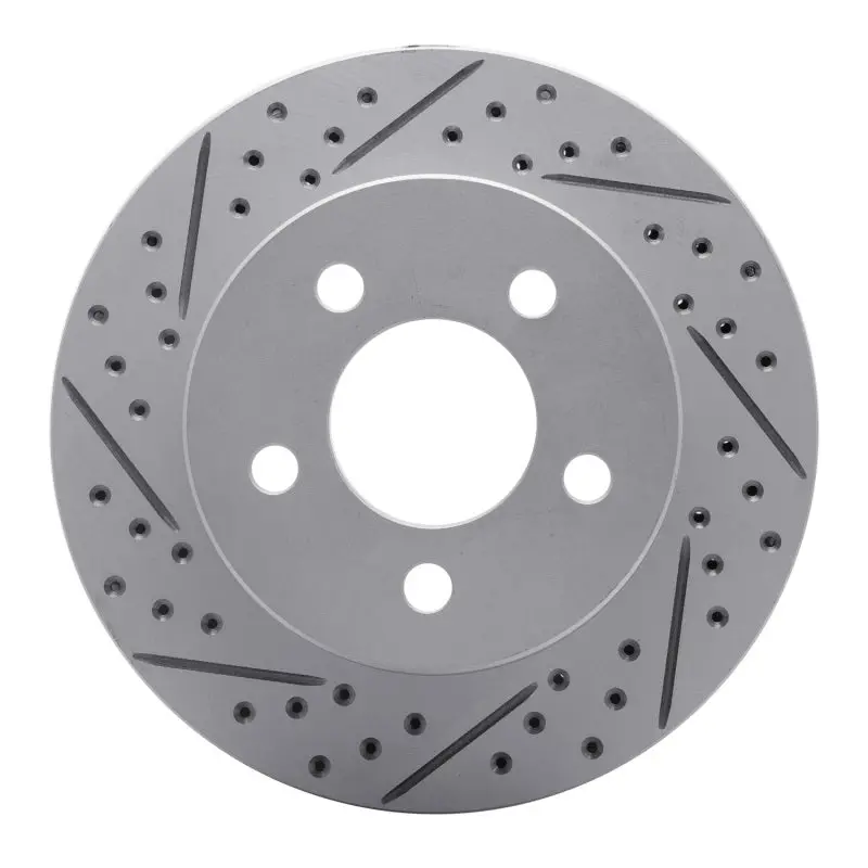 R1 99-06 Jeep Wrangler Front Left Drilled & Slotted Geo-Carbon Rotor 1