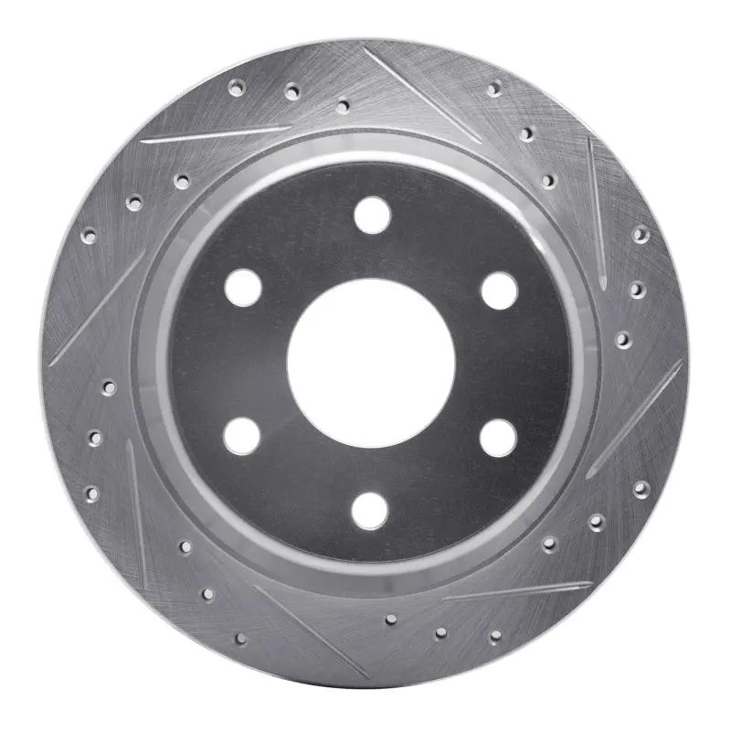 R1 99-07 Chevrolet Astro Rear Right Drilled & Slotted Silver Brake Rotor 1