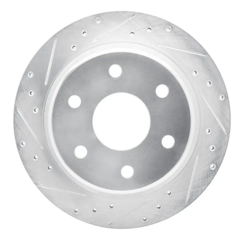 R1 99-07 Chevrolet Avalanche 1500 Rear Left Drilled & Slotted Silver Brake Rotor 1