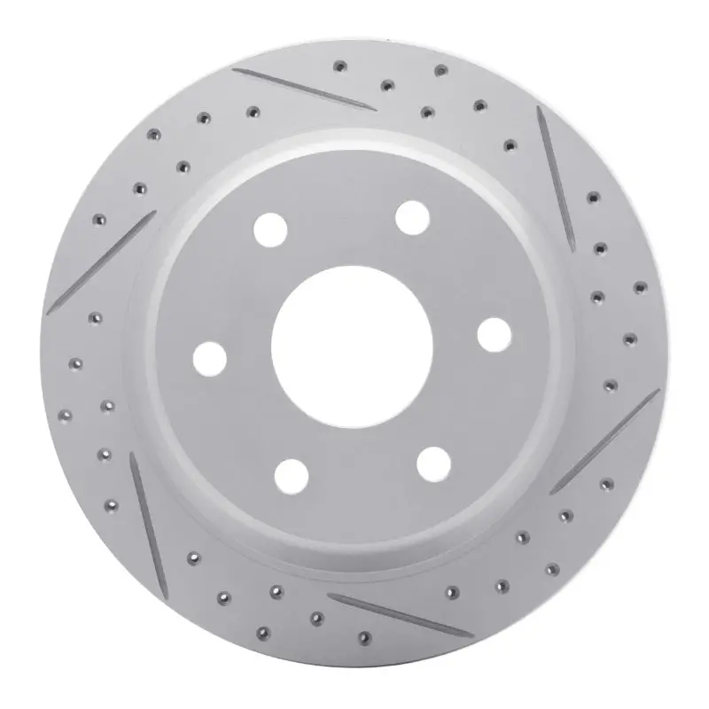 R1 99-07 Chevrolet Silverado 1500 Rear Right Drilled & Slotted Geo-Carbon Rotor 1