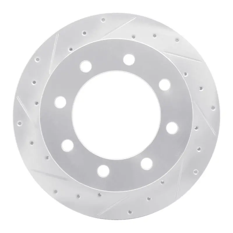 R1 99-07 Ford E-150 Rear Left Drilled & Slotted Silver Brake Rotor 1
