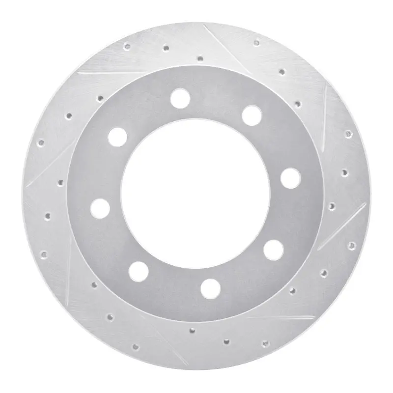 R1 99-07 Ford E-350 Club Wagon Rear Right Drilled & Slotted Silver Brake Rotor 1
