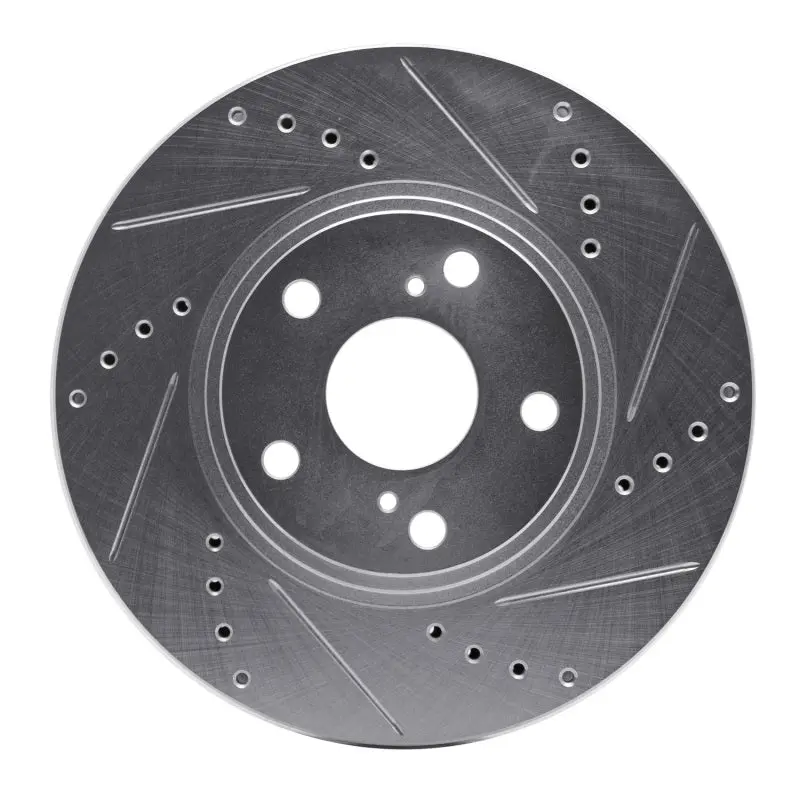 R1 99-07 Lexus Es300 Front Right Drilled & Slotted Silver Brake Rotor 1