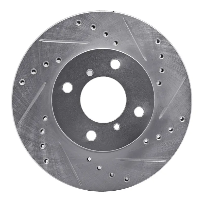 R1 99-07 Suzuki Esteem Front Right Drilled & Slotted Silver Brake Rotor 1
