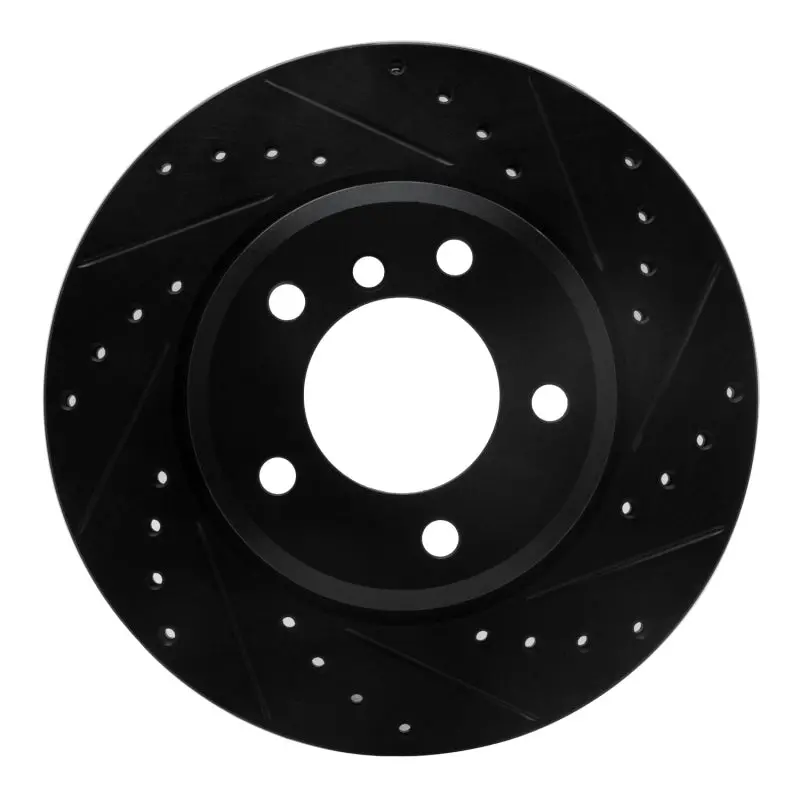 R1 99-08 Bmw 325Ci (Usa/Canada) Front Right Drilled & Slotted Black Brake Rotor 1
