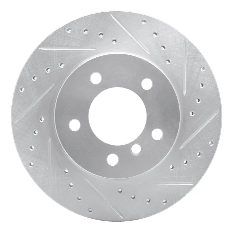 R1 99-08 Bmw 325I (Usa/Canada) Front Right Drilled & Slotted Silver Brake Rotor 1