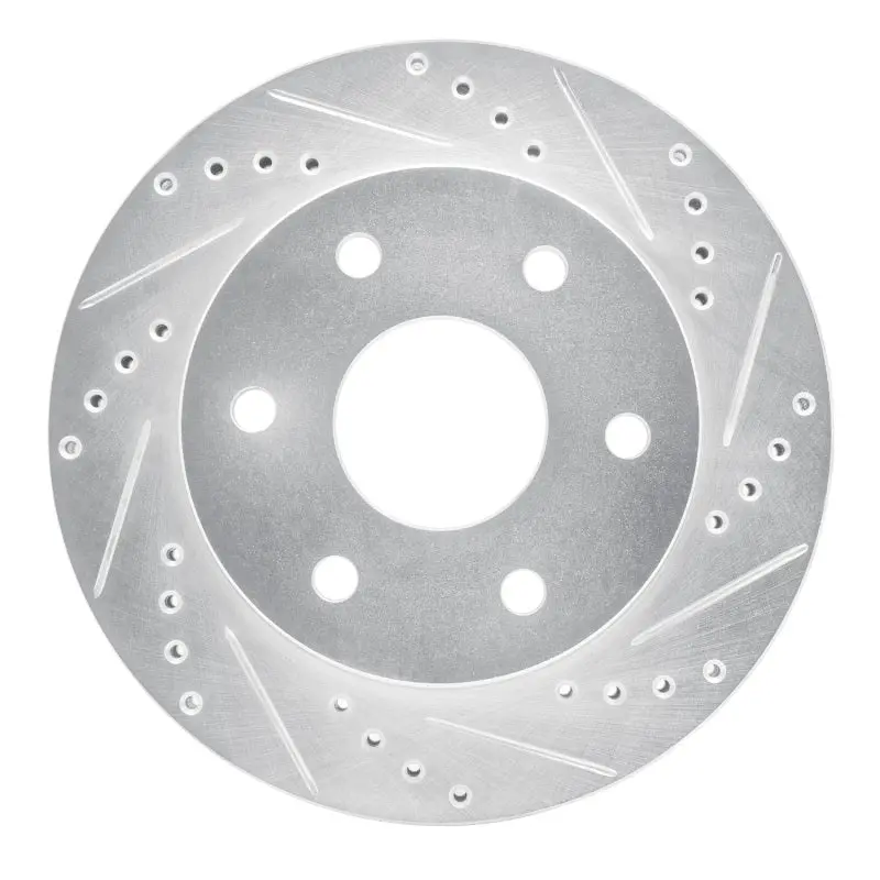 R1 99-08 Cadillac Escalade Esv Front Right Drilled & Slotted Silver Brake Rotor 1
