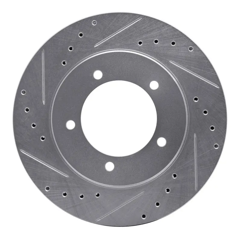 R1 99-08 Chevrolet Tracker Front Left Drilled & Slotted Silver Brake Rotor 1