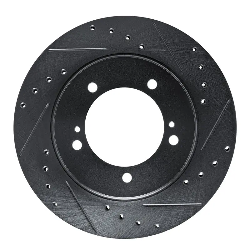R1 99-08 Chevrolet Tracker Front Right Drilled & Slotted Black Brake Rotor 1