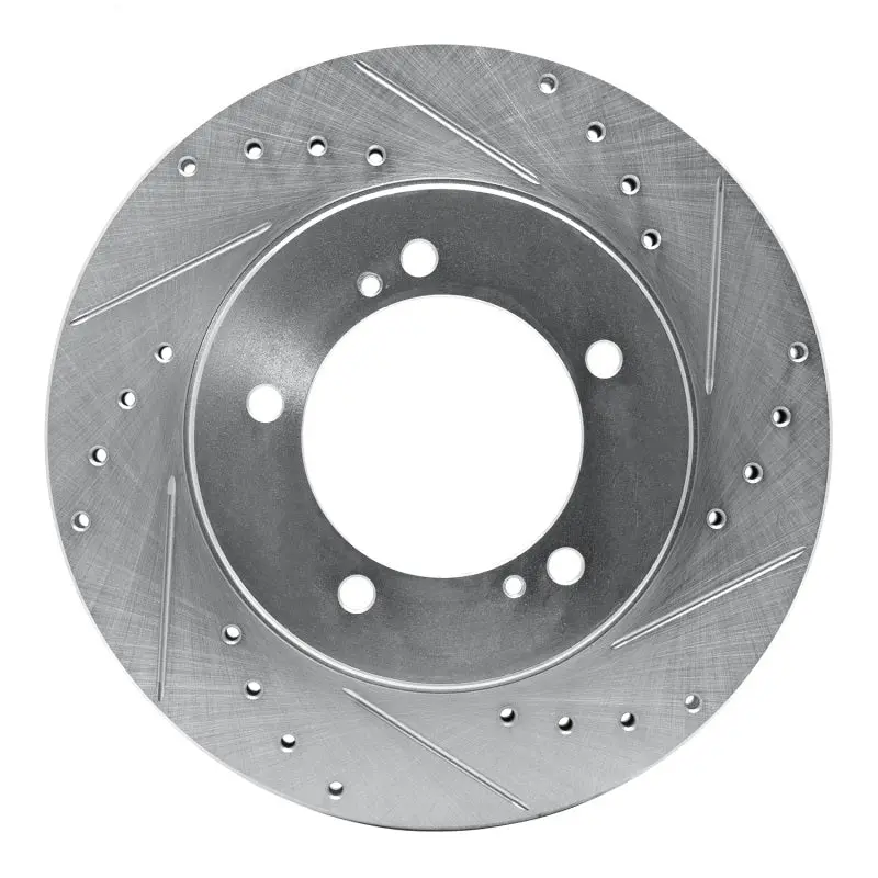 R1 99-08 Chevrolet Tracker Front Right Drilled & Slotted Silver Brake Rotor 1