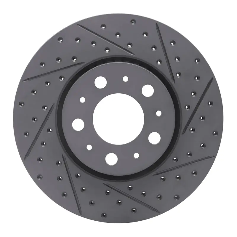 R1 99-09 Volvo S60 Front Right Drilled & Slotted Geo-Carbon Rotor 1