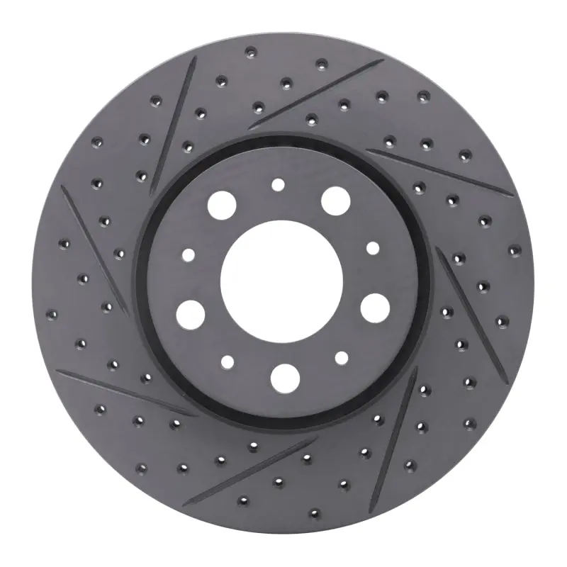 R1 99-09 Volvo S80 Front Left Drilled & Slotted Geo-Carbon Rotor 1