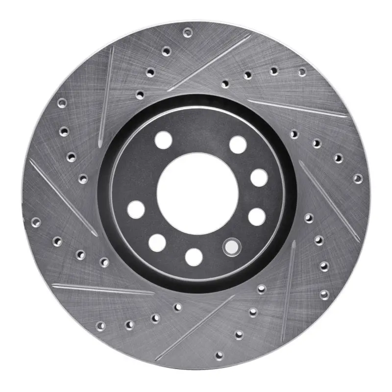 R1 99-10 Chevrolet Astra (Mexico) Front Left Drilled & Slotted Silver Brake Rotor 1