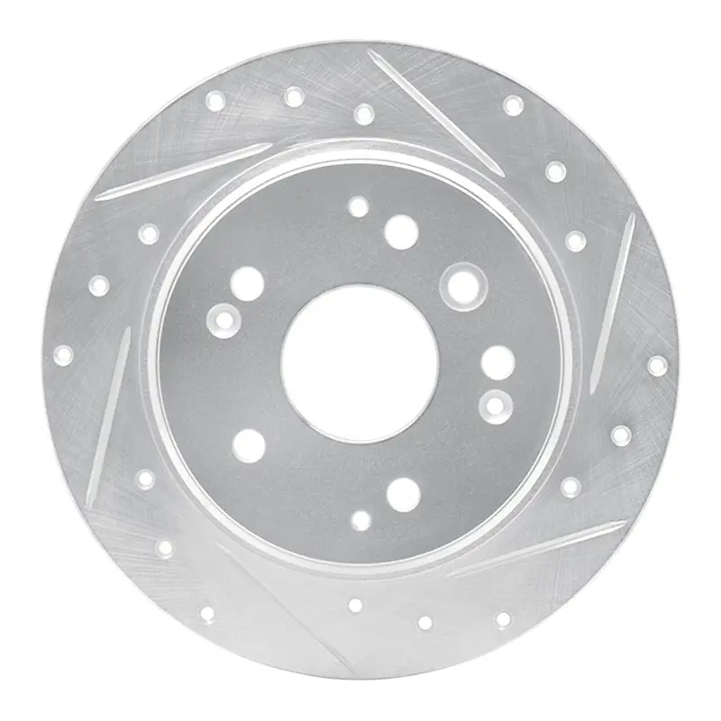 R1 99-11 Acura Tl Rear Right Drilled & Slotted Silver Brake Rotor 1