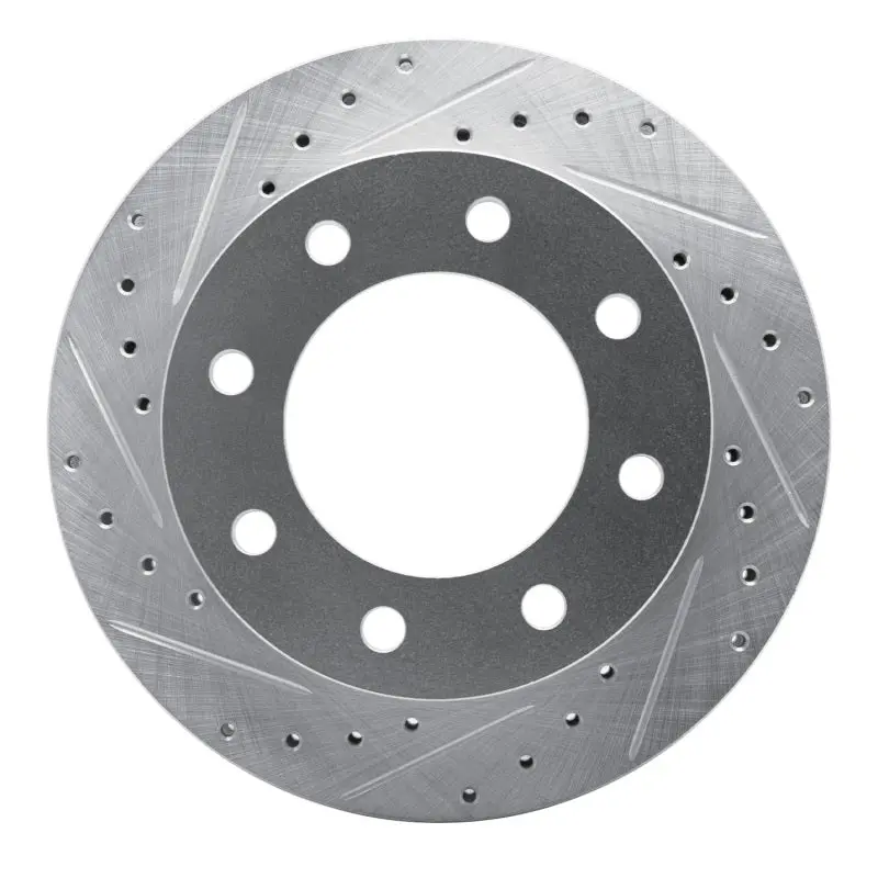 R1 99-20 Cadillac Deville Front Left Drilled & Slotted Silver Brake Rotor 1
