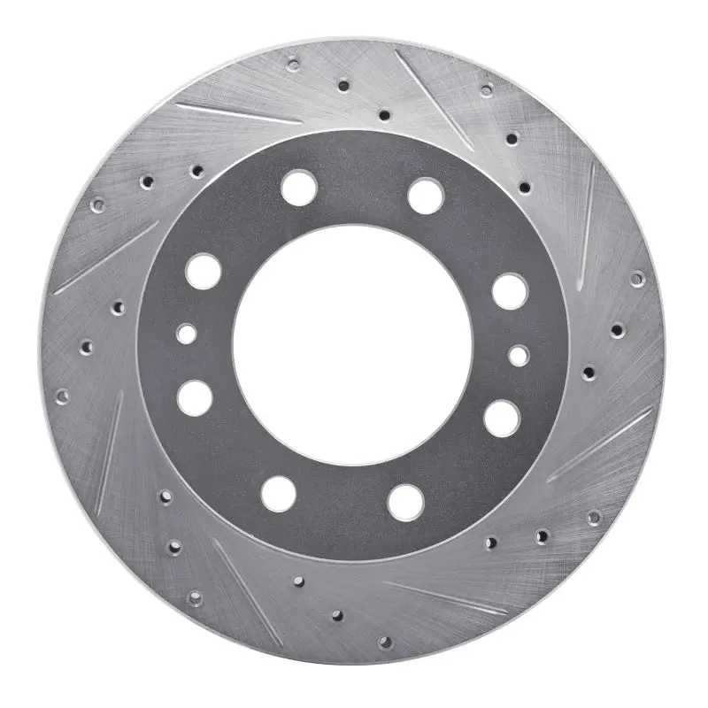 R1 99-20 Cadillac Deville Front Right Drilled & Slotted Silver Brake Rotor 1