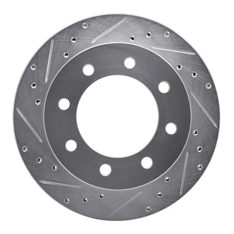 R1 99-20 Chevrolet Express 3500 Rear Left Drilled & Slotted Silver Brake Rotor 1