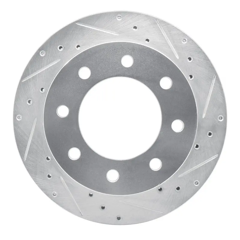 R1 99-25 Chevrolet Express 3500 Rear Right Drilled & Slotted Silver Brake Rotor 1