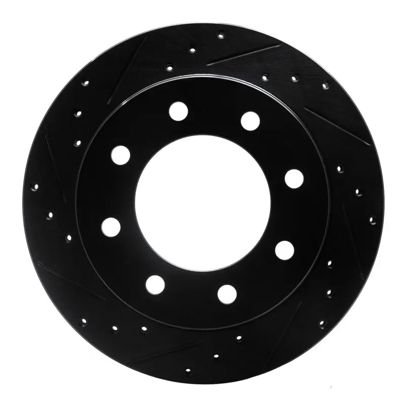 R1 99-25 Chevrolet Silverado 1500 Rear Left Drilled & Slotted Black Brake Rotor 1