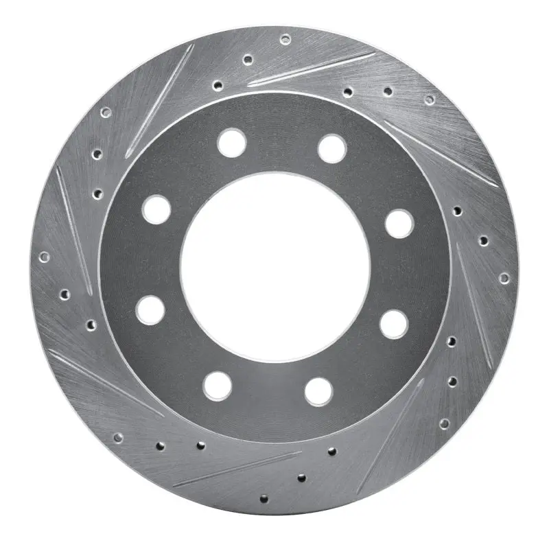 R1 99-25 Chevrolet Suburban 2500 Rear Left Drilled & Slotted Silver Brake Rotor 1