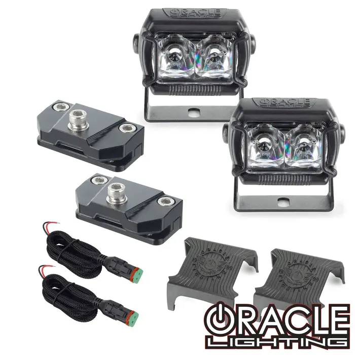 Universal A-Pillar Hood Mount Brackets W/ Vega Series 2 Spotlights 1