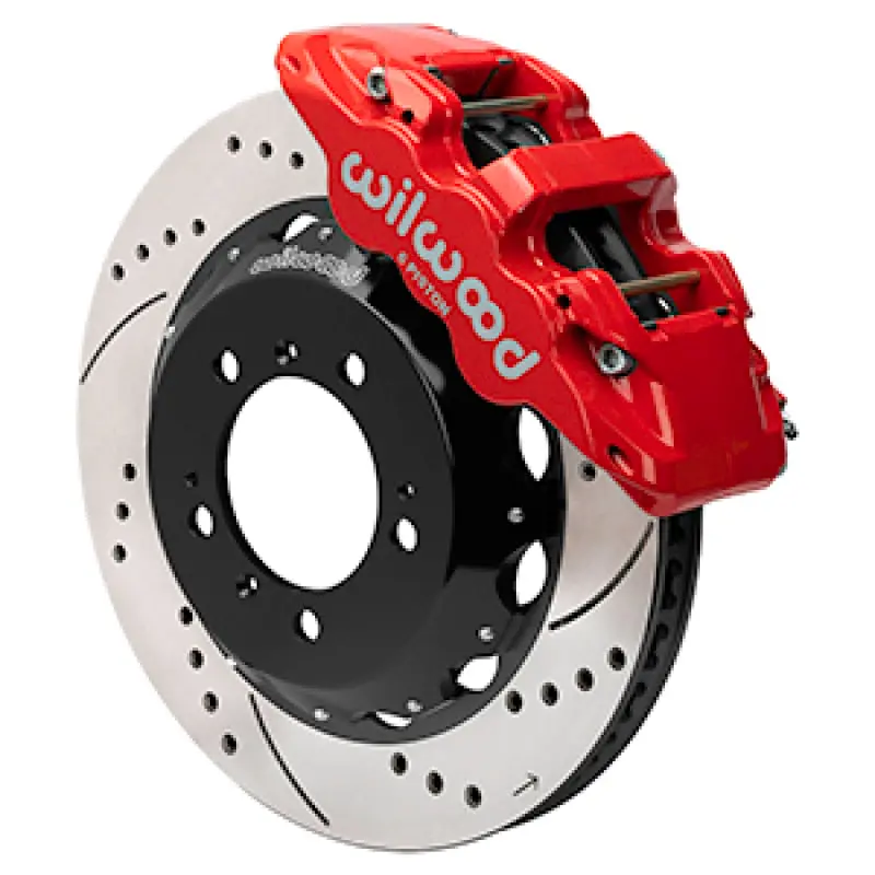 Wilwood 99-12 Porsche 911 (996/997) Aero6 Front Brake Kit Drill/Slot 14.00In Rotor W/Lines - Red 1