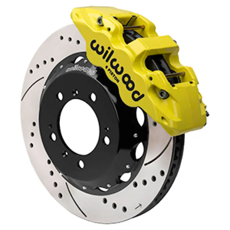 Wilwood 99-12 Porsche 911 (996/997) Aero6 Front Brake Kit Drill/Slot 14.00In Rotor W/Lines - Ylw 1