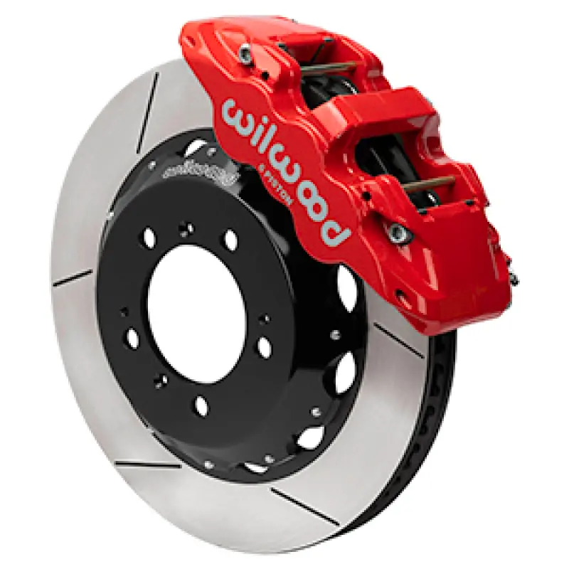 Wilwood 99-12 Porsche 911(996/997) Aero6 Front Brake Kit Slotted 14.00In Rotor W/Lines - Red 1