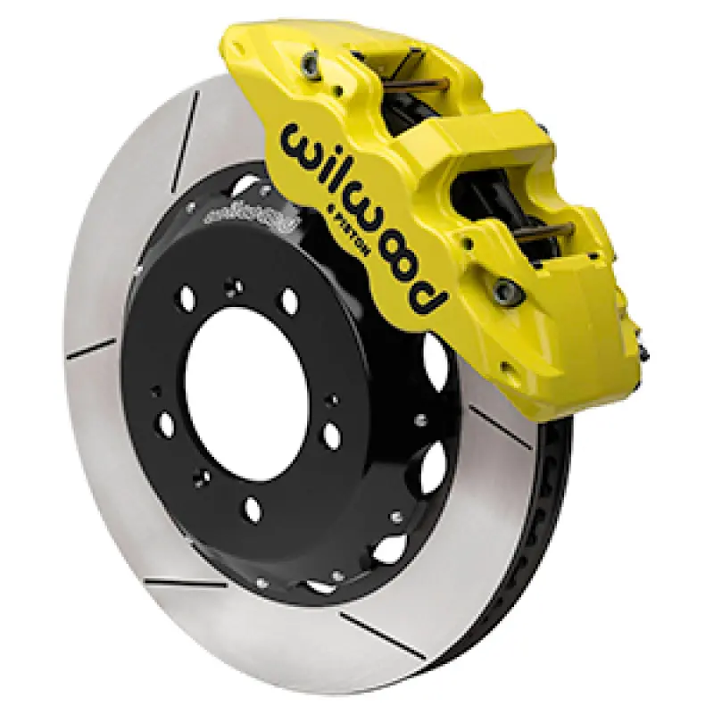 Wilwood 99-12 Porsche 911(996/997) Aero6 Front Brake Kit Slotted 14.00In Rotor W/Lines - Yellow 1