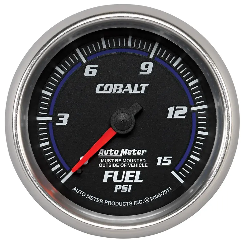 Autometer 7911 Cobalt-Series 2-5/8" Mechanical Fuel Pressure Gauge (0–15 Psi) 1