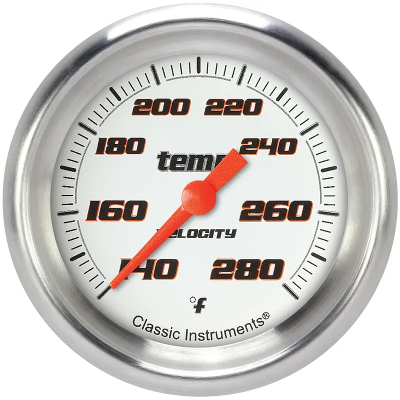 Classic Instruments Vs326Wapf-08 Velocity White Temperatu Re Gauge 2-5/8 Full Swee 1