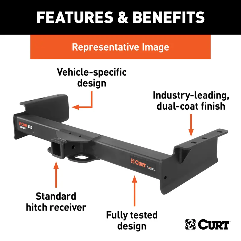 Curt 15302 Class 5 Xtra Duty Trailer Hitch – 2" Receiver, Fits Select Silverado/Sierra 2500 W/ 6' Bed 1