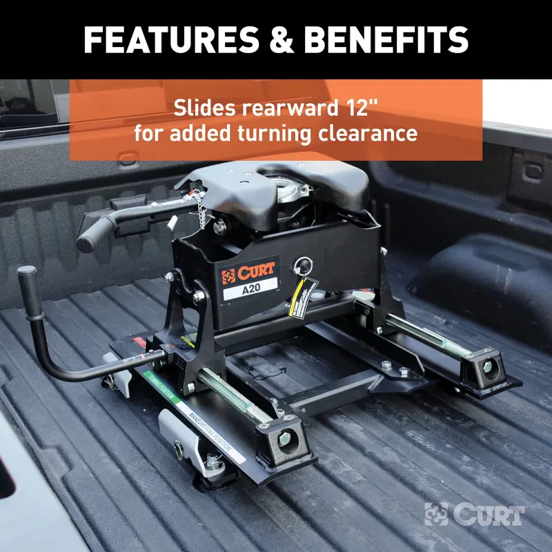 Curt 16541 A20 Fifth-Wheel Slider Hitch – 20,000 Lb Capacity For Short-Bed Trucks 1