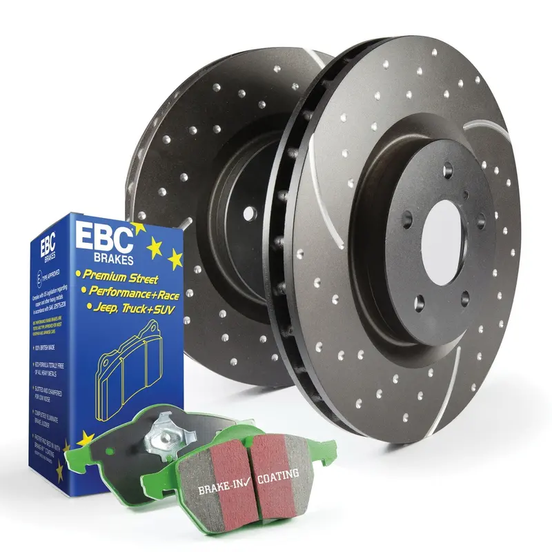 Ebc S10Kr1071 Greenstuff 2000 Brake Kit – Street-Optimized Pads + Gd Slotted Rotors 1