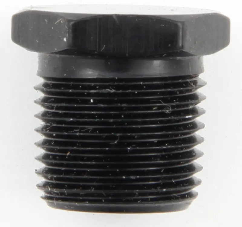 Fragola 493304-Bl Black Anodized 1/2" Mpt Hex Pipe Plug – Precision Threaded Sealing Component 1
