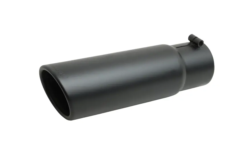 Gibson Performance 500639-B Black Ceramic Exhaust Tip – Rolled Edge Angle Design 1
