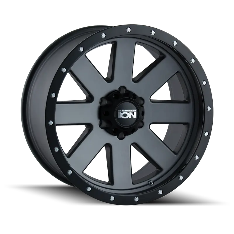 Ion 134-8985Mg18 Matte Gunmetal & Black Beadlock Wheel: 18X9", 5X139.7Mm, +18Mm Offset, 108Mm Cb 1