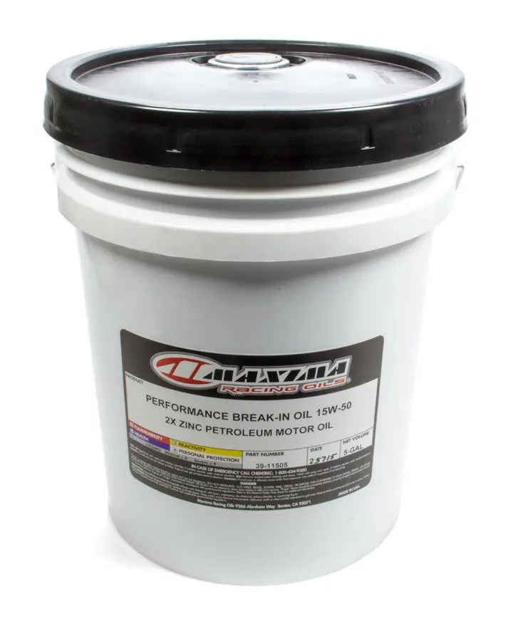Maxima Racing Oils 39-11505 Break-In Oil – Sae 15W-50 Synthetic Formula, 5-Gallon Drum 1