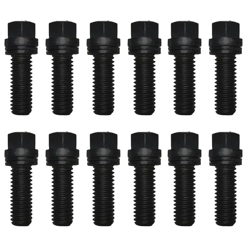 Proform Hex-Head Wedge-Locking Header Bolts – 3/8" X 1", Black Oxide Finish (12-Pack) 1