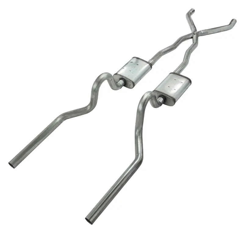 Pypes Sfc01S Crossmember-Back Exhaust System With X-Pipe For 1967–1970 Mercury Cougar – Dual Split Rear Exit, 2.5" Diameter, Street Pro Mufflers, Hardware Included (Tips Not Included) 1