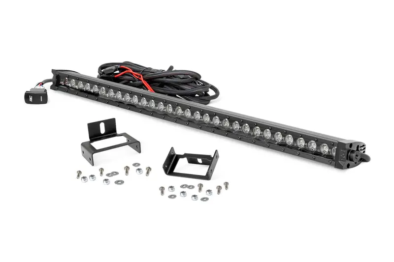 Rough Country 30-Inch Black Series Led Grille Kit With Cool White Drl For Ford Super Duty 1