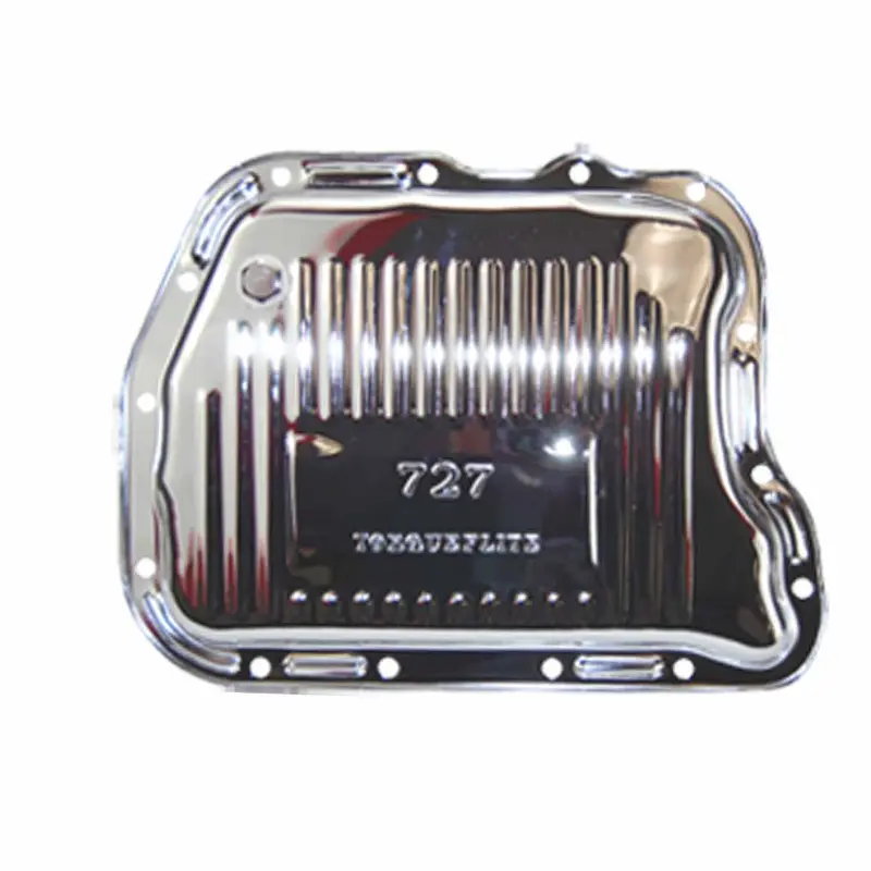 Speedfx 7598 Chrome-Plated Finned Steel Chrysler 727 Torqueflite Transmission Pan With Drain Plug 1