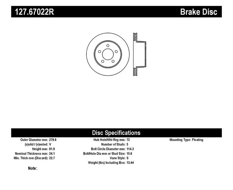 Stoptech 127.67022R Front Right Sport Brake Rotor – Drilled & Slotted For Track-Ready Performance 1