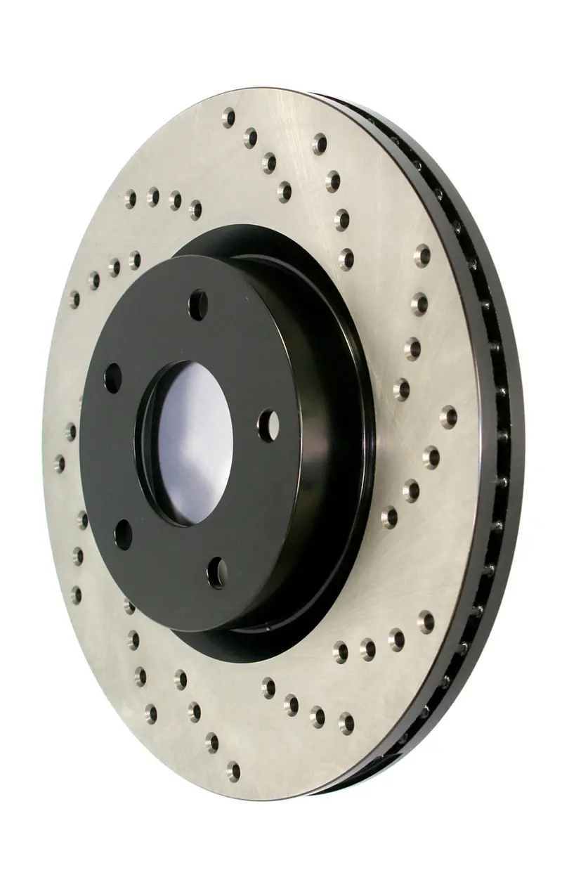 Stoptech 128.33160R Sport Cross-Drilled Brake Rotors – Front Set 1