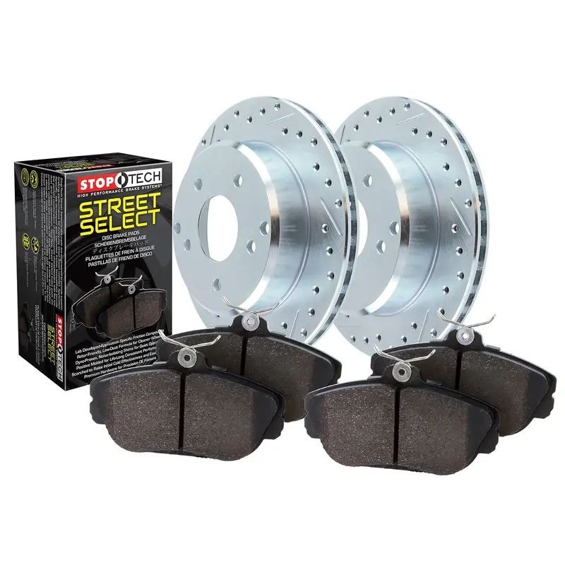 Stoptech 928.42509 Select Sport Rear Brake Kit – Drilled & Slotted Rotors 1