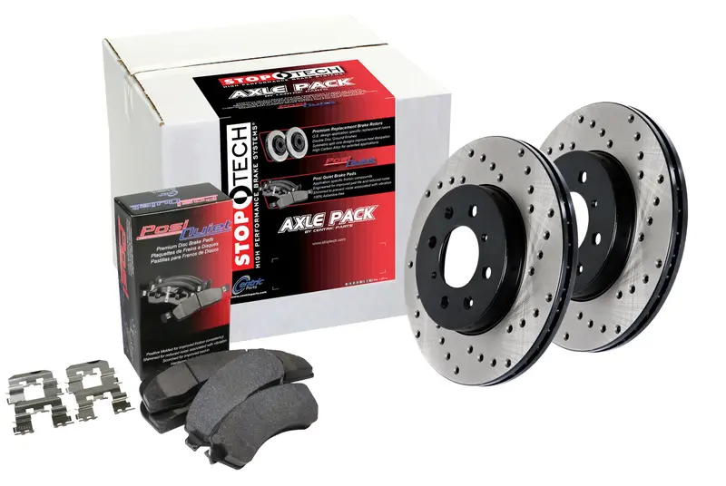 Stoptech 939.33511 Stoptech Street Axle Pack; Drilled; Rear Brake Kit 1