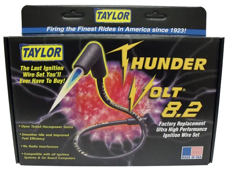 Taylor Cable Thundervolt 8.2Mm Spiro-Wound Ignition Wires – Custom 6-Cylinder Set, Red Jacket 1