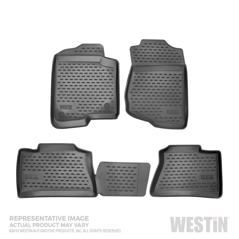 Westin Profile Floor Liners – 4-Piece Set, Rubberized Polymer, Front & Rear, Black 1